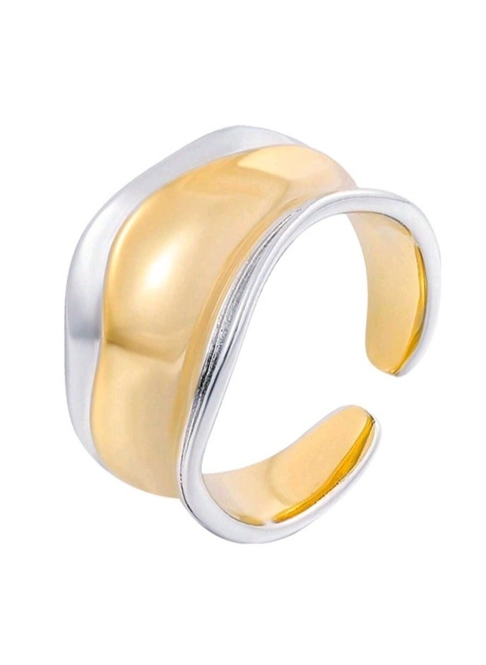 Jewelry For Life - Trendy Gold  And Silver Plated Ring For Women One Size - Image 1