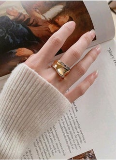 Trendy Gold  And Silver Plated Ring For Women One Size
