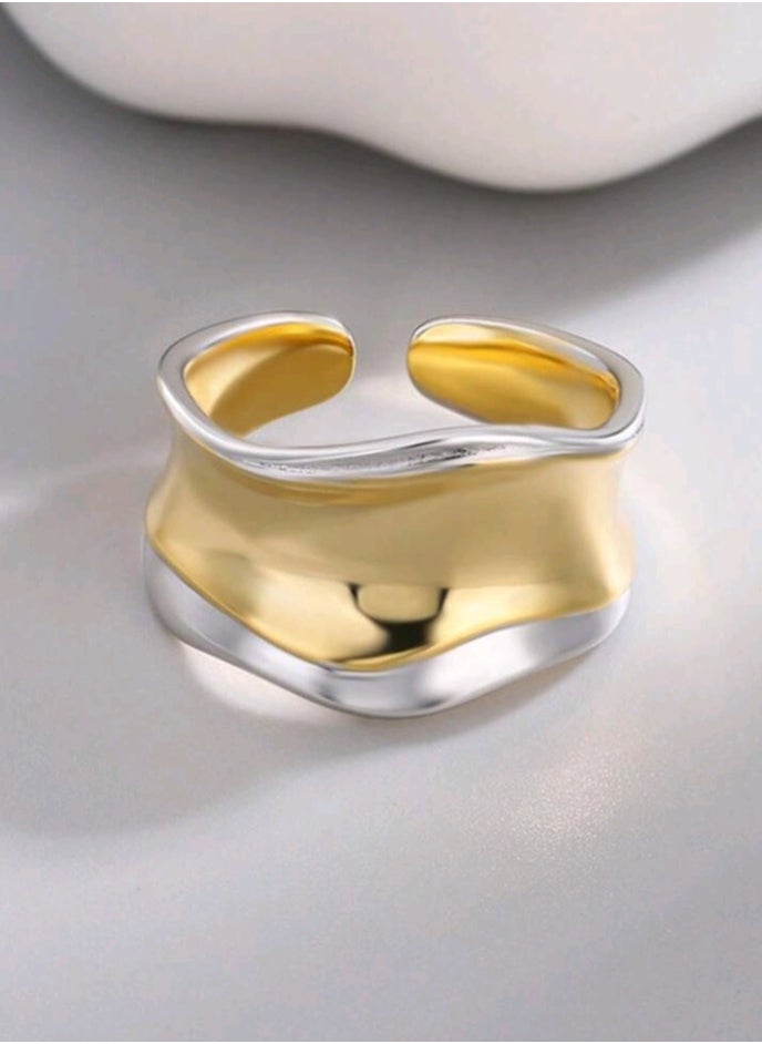 Jewelry For Life - Trendy Gold  And Silver Plated Ring For Women One Size - Image 1