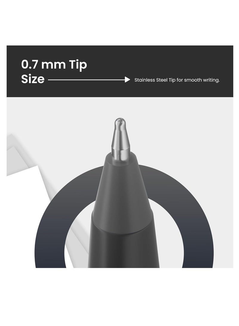 Pentonic Pentonic 0.7mm Ball Point Pen Blister Pack | Black Body | Black Ink | Set of 10 Pens - Image 2