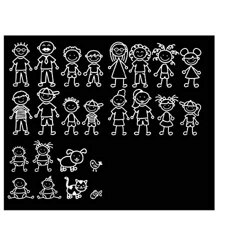 Foxtail Decals Create Your Own Stick Family Vinyl Decal White Made in USA by Foxtail Decals for Car Windows Tablets Laptops Water Bottles etc Characters are 1443 Inches Tall - Image 1