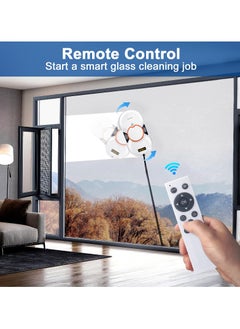 XiuWoo Window Cleaning Robot, Electric Window Cleaner Robot with Remote Control, Safety Rope and 30 ml*2 Tank, 5600 Pa Strong Suction Power, Automatic Window Cleaner Robot for Indoor and Outdoor Windows  - Image 3