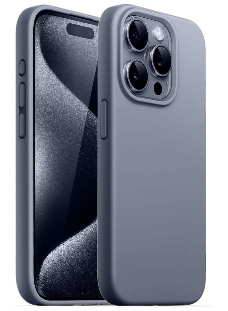 جومو ستور جراب سيليكون سائل لهاتف آيفون 15 برو (6.1 إنش) – ناعم الملمس، مقاوم للصدمات والخدوش – غطاء حماية كامل مع بطانة داخلية من الألياف الدقيقة – تصميم نحيف وأنيق - Image 1