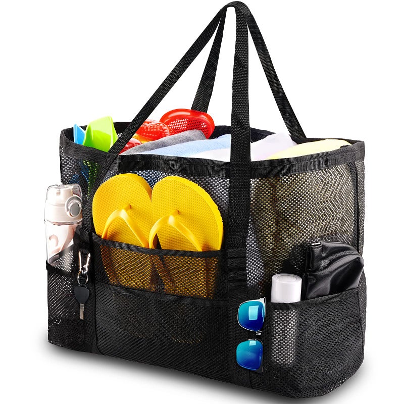 SRISE Mesh Beach Bag - Large Tote Bag for Family , Toys & Vacation Essentials - Image 2