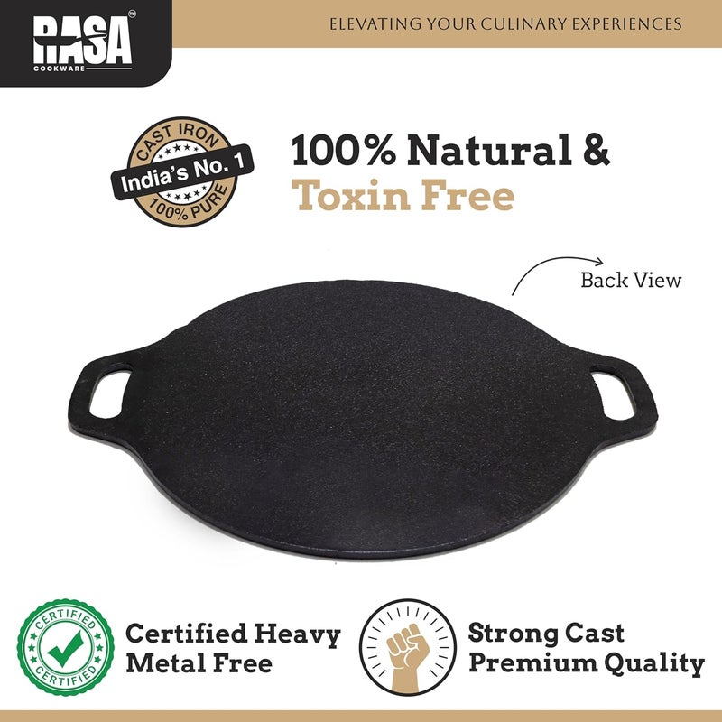 Rasa طاسة دوسا من راسا مصنوعة من الحديد الزهر مسبقة التتبيل غير لاصقة 11 بوصة للدوسا المقرمشة والروتي والخبز المسطح - Image 4