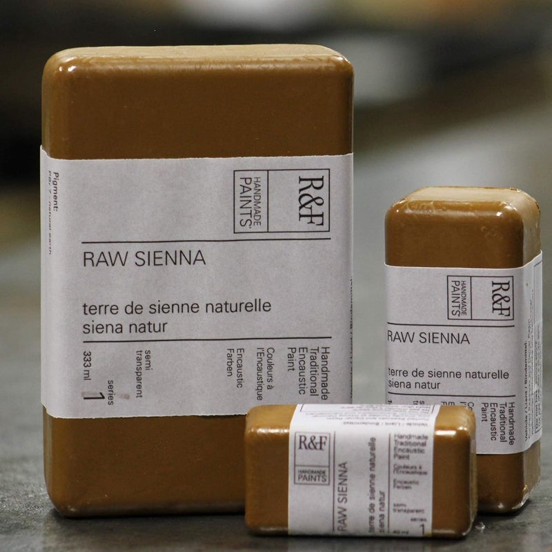 R&F Handmade Traditional Encaustic Paint - 40ml Raw Sienna - Image 3