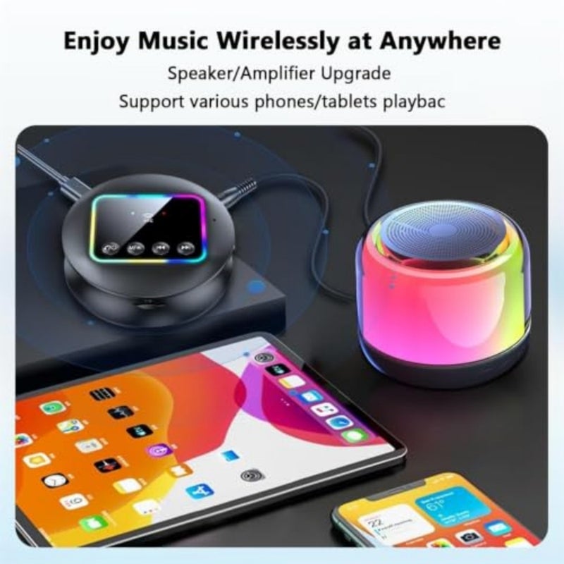 مستقبل إرسال صوت بلوتوث 5.4، بطاقة RCA AUX TF مع ضوء RGB NFC، محول موسيقى لاسلكي للتلفزيون والسيارة والكمبيوتر المنزلي ومكبرات صوت ستيريو وسماعات الرأس - Image 4