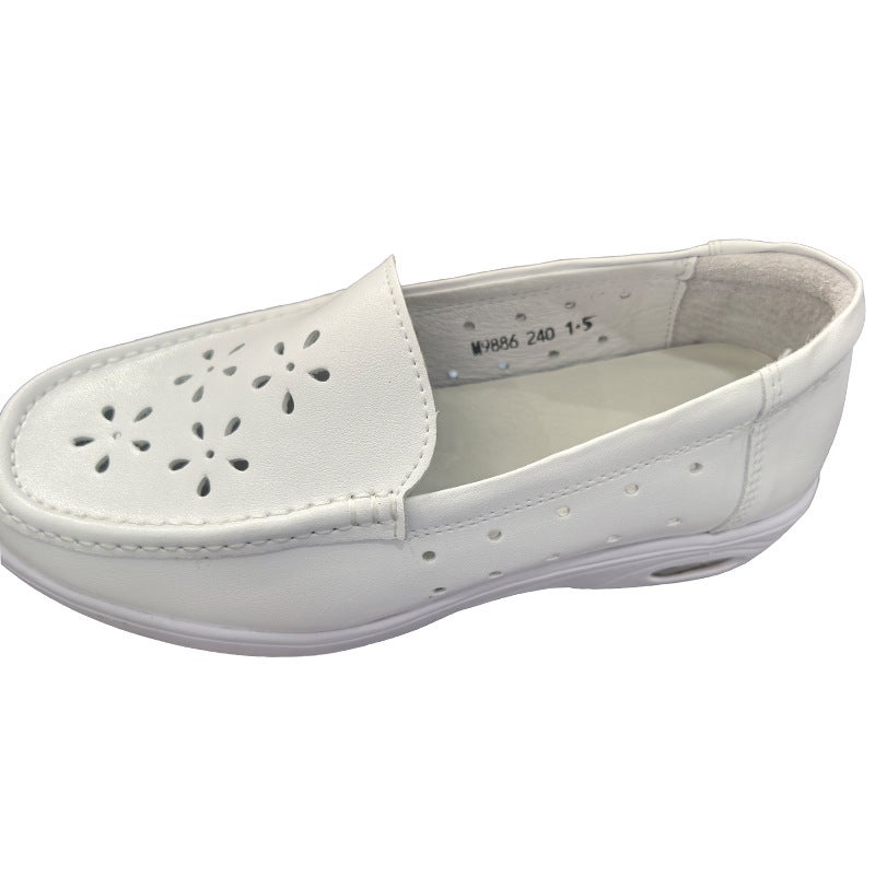 Nurse Shoes Doctor Shoes White Shoes Hospital Work Shoes Women'S Leather Medical Shoes Nursing Shoes Summer Single Shoes - Image 1