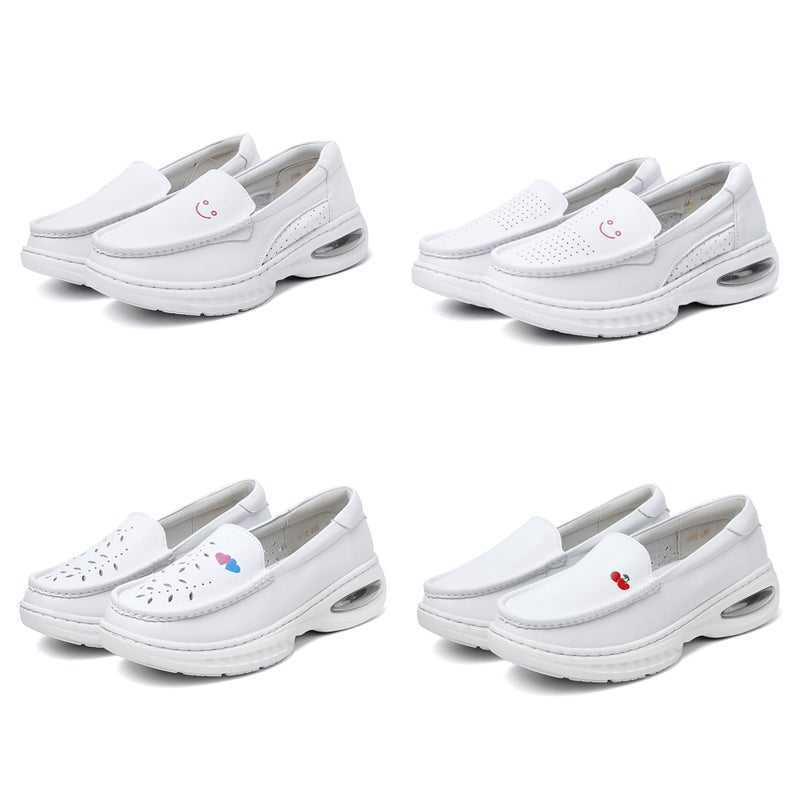 Nurse Shoes Doctor Shoes White Shoes Hospital Work Shoes Women'S Leather Medical Shoes Nursing Shoes Summer Single Shoes - Image 2