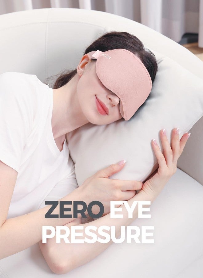 MZOO Luxury Sleep Mask for Back, Side Sleeper, Complete Light Blocking Sleeping Eye Mask Night Blindfold, 3D Zero Pressure & Spacious for Lash Extensions, Breathable Soft Eye Cover Flight Nap Travel - Image 4
