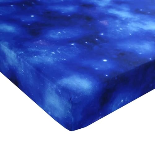 SDIII Blue Galaxy Fitted Sheet Full with 2 Pillowcases, Not Including Flat Sheet, Soft Microfiber Deep Pocket for Boys Girls Kids and Teens - Image 3
