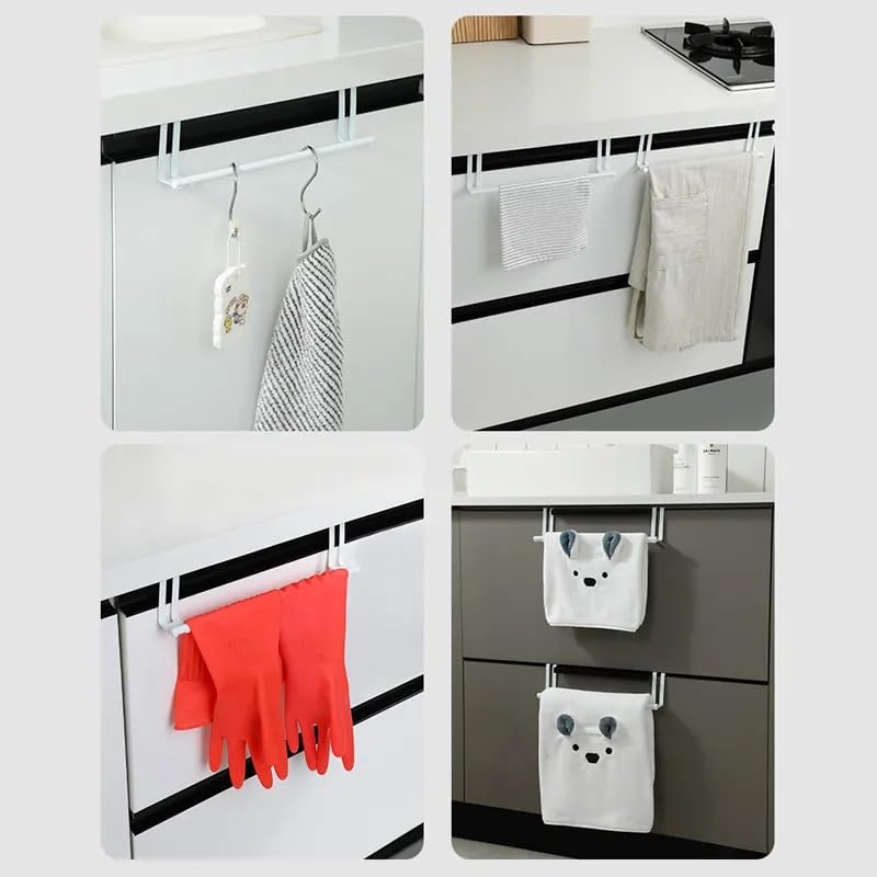 HOME CUBE Stainless Steel Towel Holder Cabinet Hanger Over Door Kitchen Hook Drawer Storage (Small) - Image 4