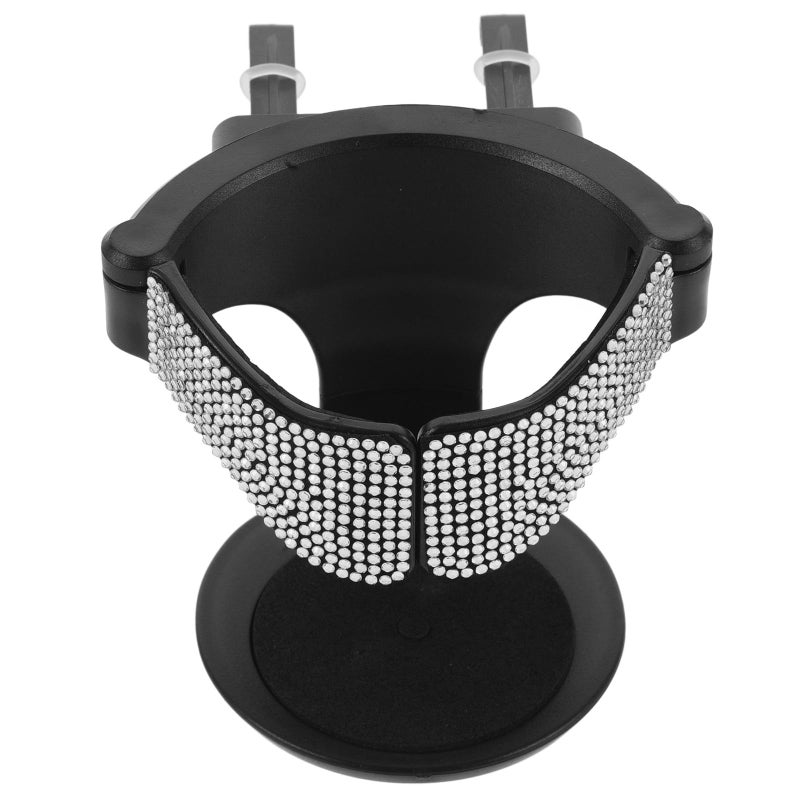 White Rhinestone Car Air Vent Cup Holder Multifunctional Automotive Drink Holder Mount - Image 2