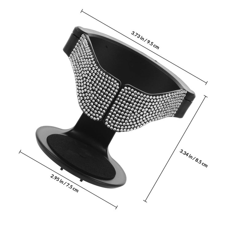 White Rhinestone Car Air Vent Cup Holder Multifunctional Automotive Drink Holder Mount - Image 3