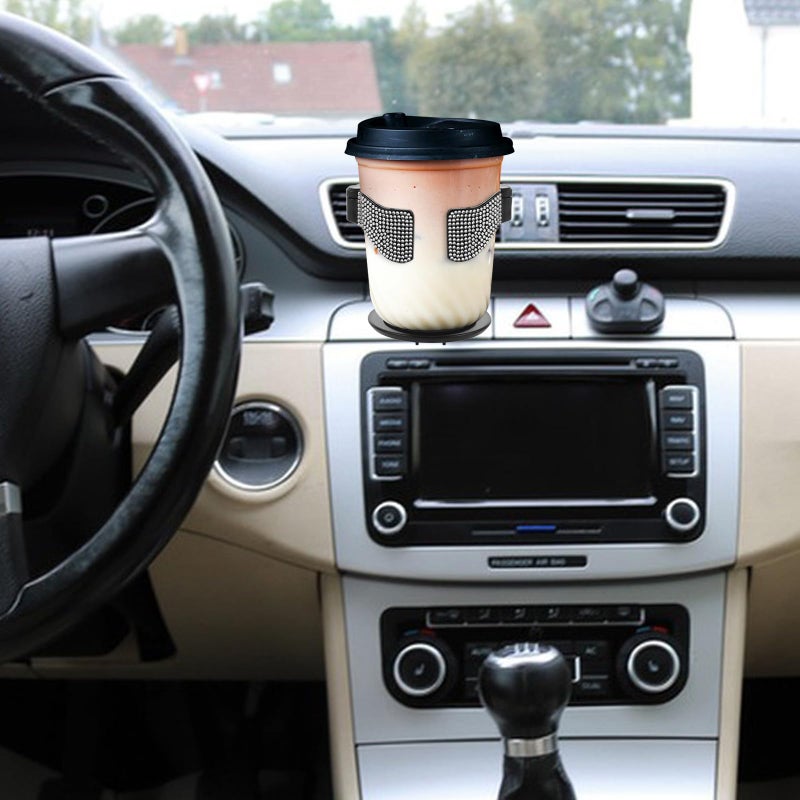 White Rhinestone Car Air Vent Cup Holder Multifunctional Automotive Drink Holder Mount - Image 5