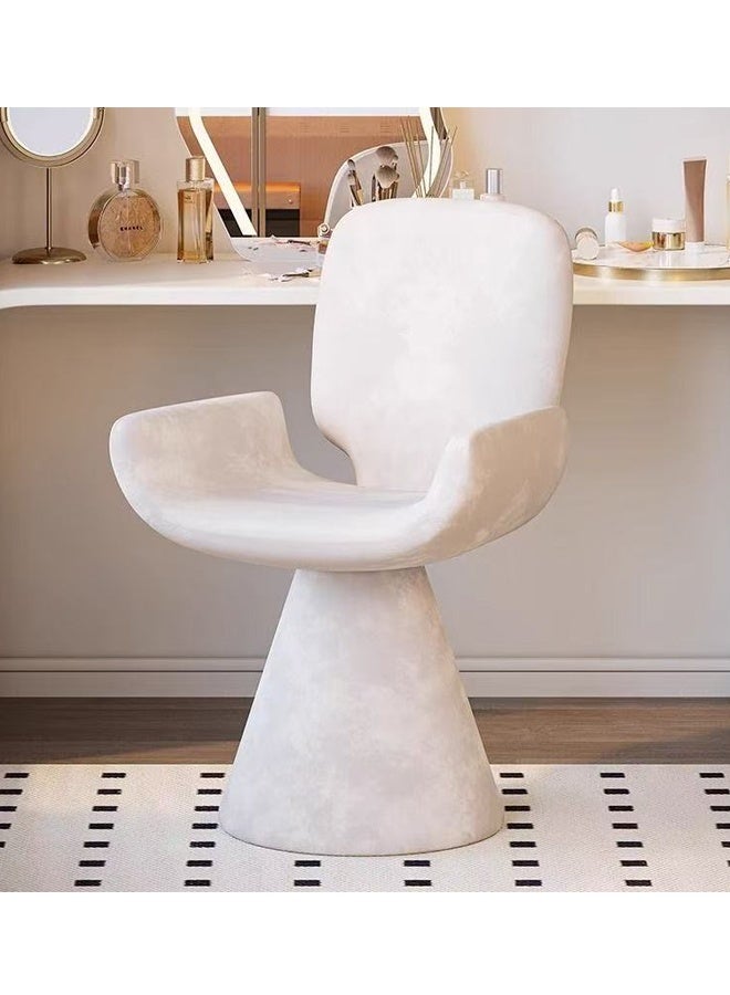 فاشون هوم كرسي دوار عصري منحوت ذو قلب من الخشب الصلب ومغطى بقماش مخملي ناعم، كرسي مصمم يدور 360 درجة يتميز بمسند ظهر منحني وقاعدة عمودية مناسبة لغرف الطعام أو المعيشة العصرية أو الديكورات الداخلية المميزة 55 × 58 × 82 سم. - Image 3