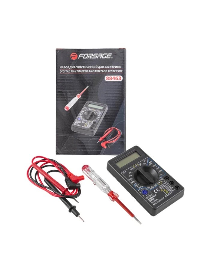 عدة ملتيميتر رقمي وكاشف جهد (digital multimeter, indicator screwdriver)