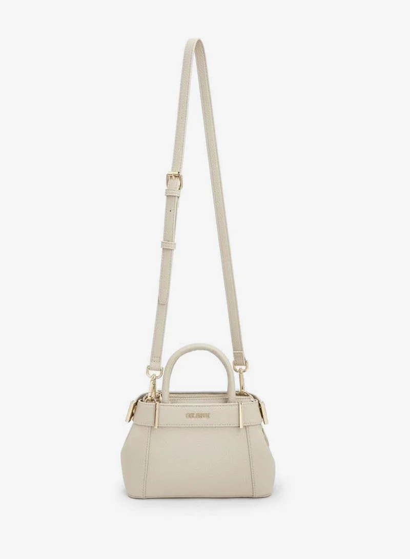 سيليست Textured Satchel Bag With Detachable Strap