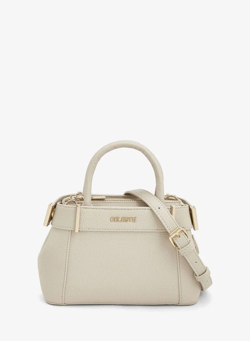 سيليست Textured Satchel Bag With Detachable Strap