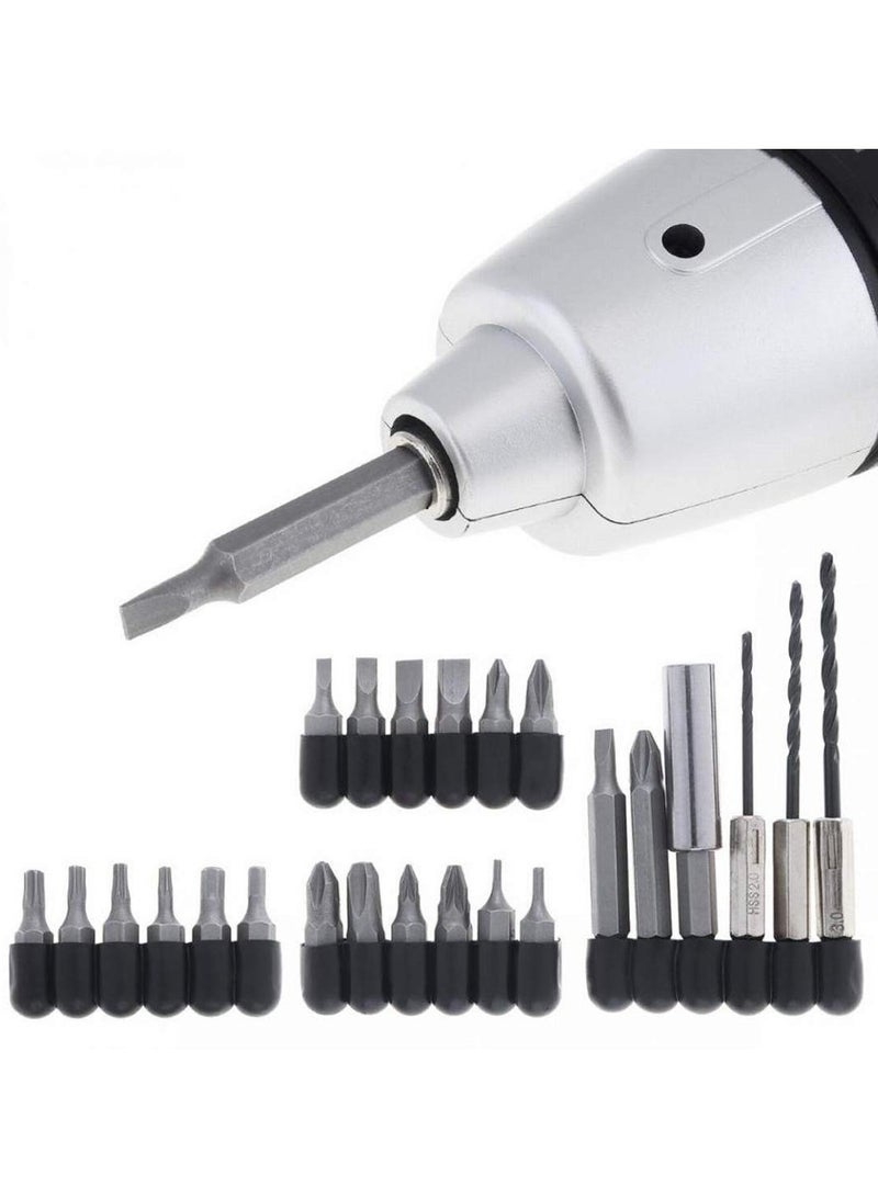 Rechargeable Cordless 4.8V Household Electric Screwdriver 600 mah Battery with 24 Pieces Screw Drill Bits Accessories Multicolour - Image 5
