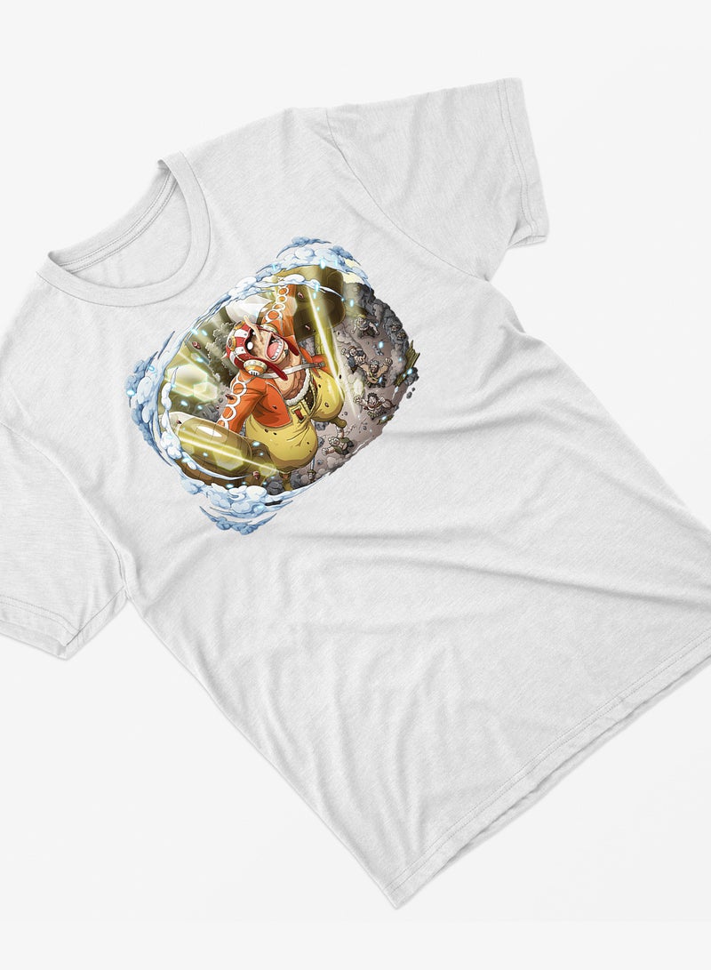 Fashion World Cotton T-shirt Printed with High-quality Anime One piece Usopp - Image 2