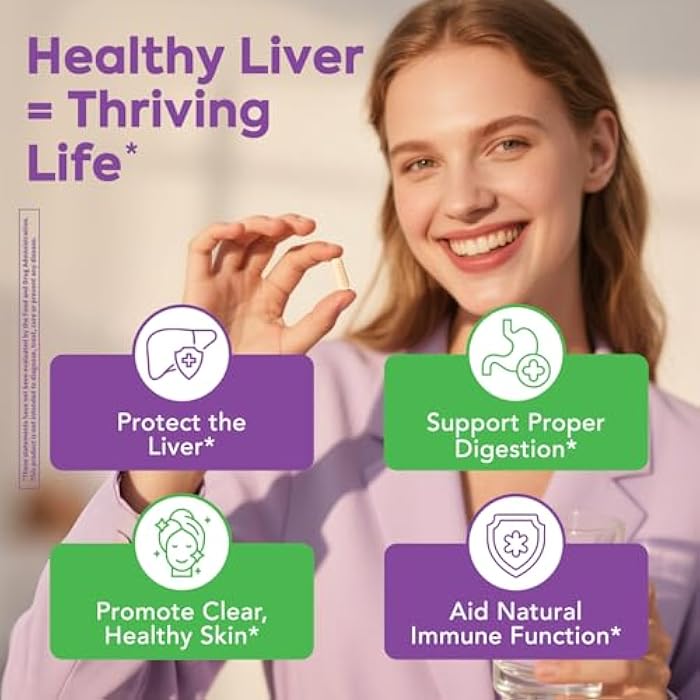Surebounty Milk Thistle, 300 mg, Concentrated Seed Extract with 80% Silymarin, Liver Cleanse Detox for Men + Women, Once Daily, 90 Veggie Caps - Image 5