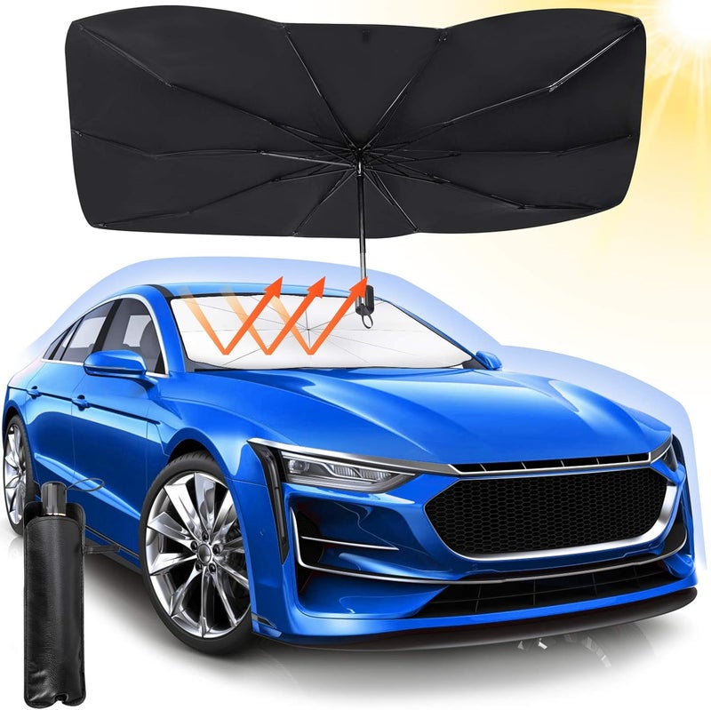 sulfar GORDITA Car Front Windshield Sunshade, UV Protection Umbrella Shade Sun Visor, Full Cover and Foldable Sun Shade for Most Vehicles, 54’’X31’’ - Image 1