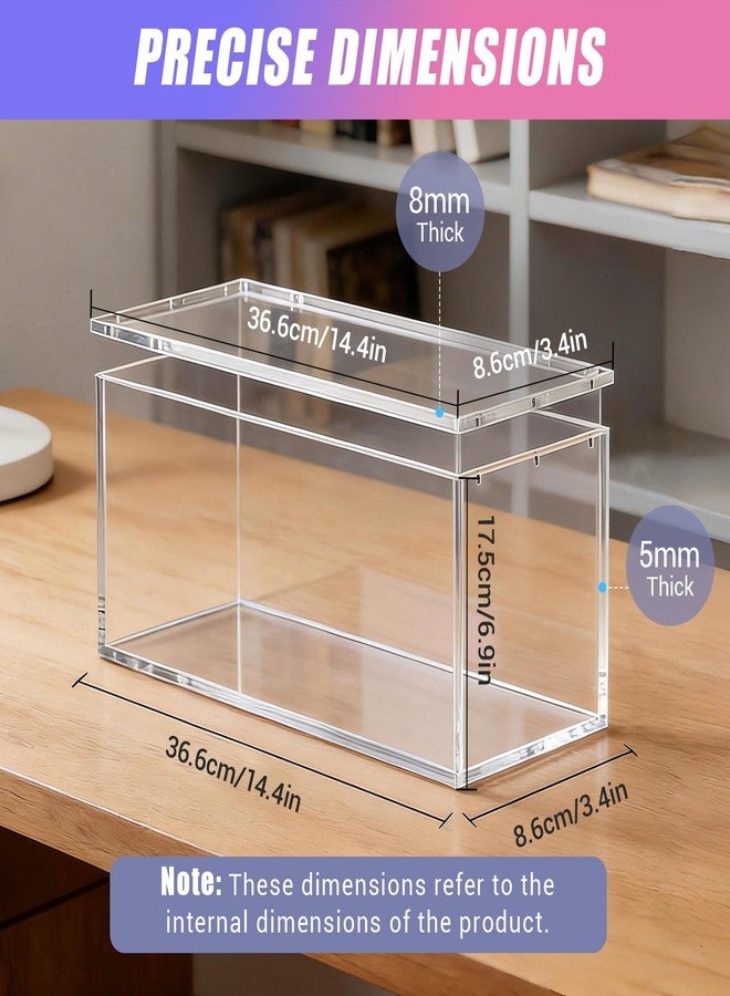 Krbnk Pristmatic Evolutions SPC Box Acrylic Display Case, SPC Protector Case with Magnetic Lid, 5 + 8mm Thick Clear Protector, Compatible with Prismatic Evolutions Super Premium Collection,14.4"x3.4"x6.9" - Image 2