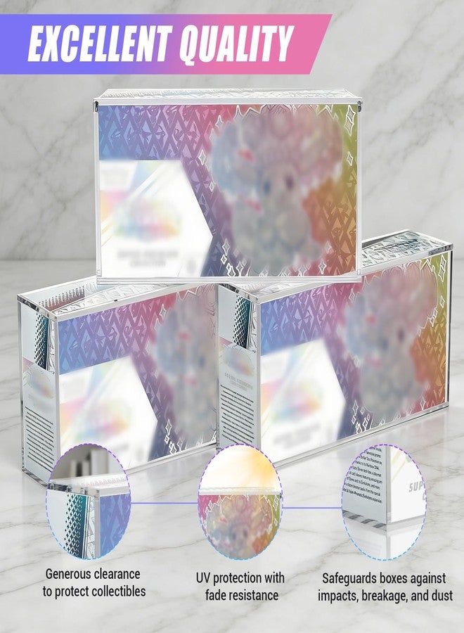 Krbnk Pristmatic Evolutions SPC Box Acrylic Display Case, SPC Protector Case with Magnetic Lid, 5 + 8mm Thick Clear Protector, Compatible with Prismatic Evolutions Super Premium Collection,14.4"x3.4"x6.9" - Image 4