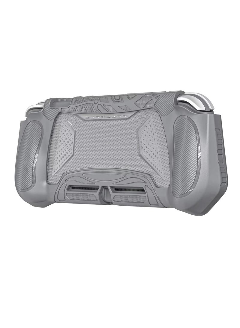 Case for Steam Deck OLED OLED, Durable Soft TPU and PC Rigid Cover, Non-Slip Shockproof Grey - Image 2