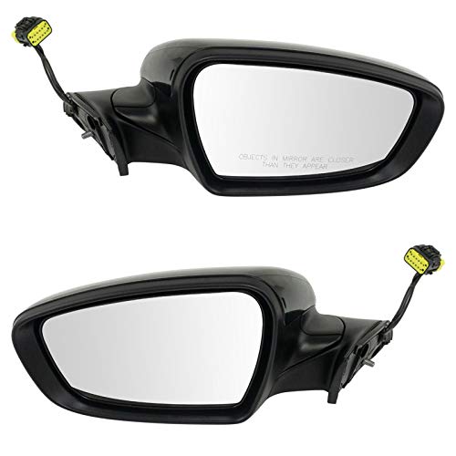 TRQ Power Heated Paint to Match Side Mirror Set Driver & Passenger Manual Folding Compatible with 2017-2018 Kia Forte, Forte5 KI1320213 KI1321213 - Image 1