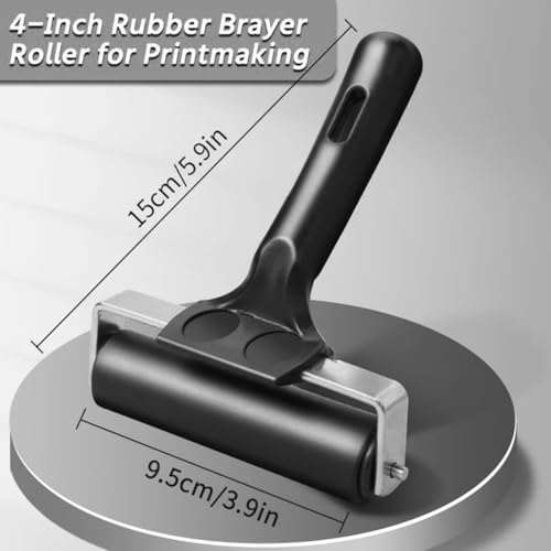EastyGold Brayer Roller Printmaking Rubber Press Roller 4 Inch Diamond Painting Roller for Craft Projects Ink and Stamping Tools Make Cards Painting - Image 2