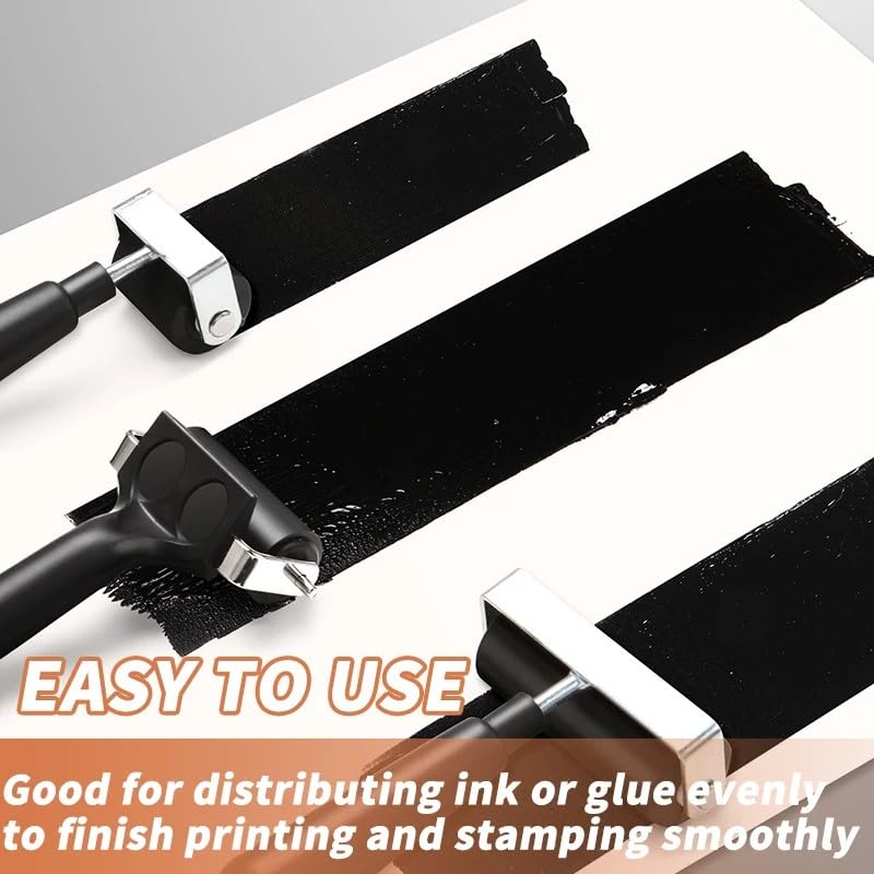 EastyGold Brayer Roller Printmaking Rubber Press Roller 4 Inch Diamond Painting Roller for Craft Projects Ink and Stamping Tools Make Cards Painting - Image 5