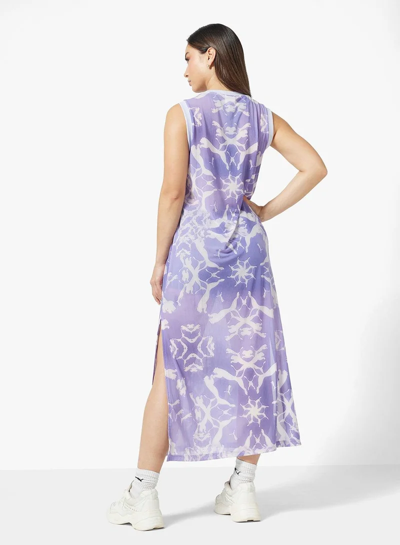 بوما فستان بلا أكمام بتصميم تجريدي