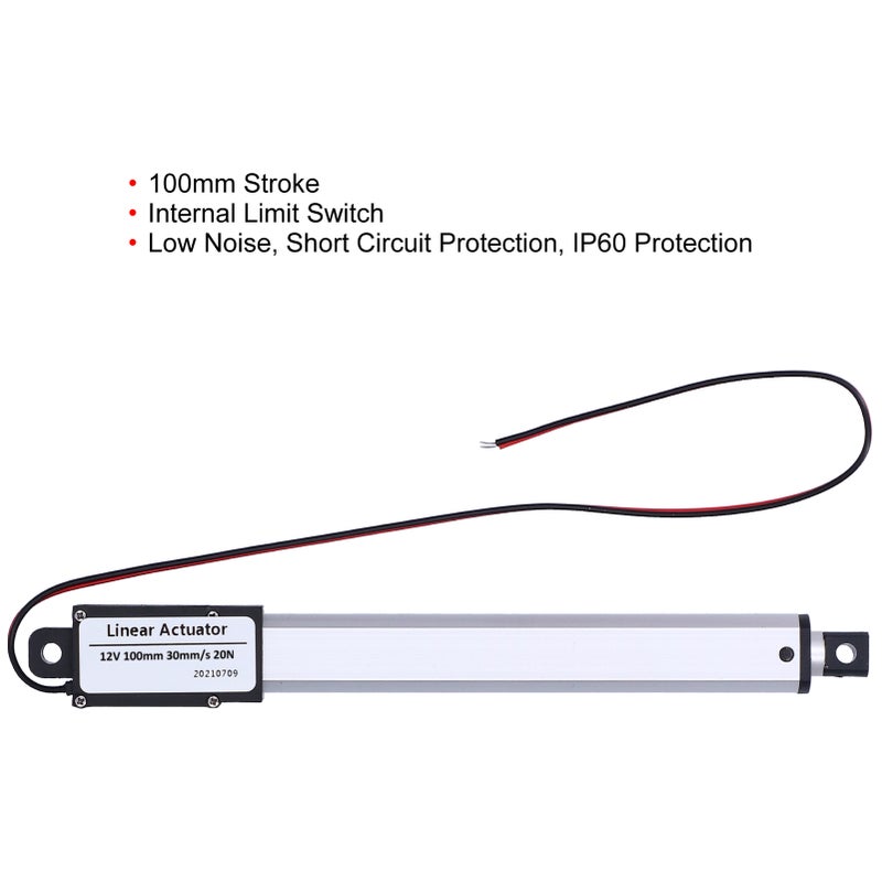 Linear Actuator DC 12V 100mm Internal Limit Switch Low Noise Electric Mini Linear Actuator for Industrial Agriculture30mm/s-20N - Image 4