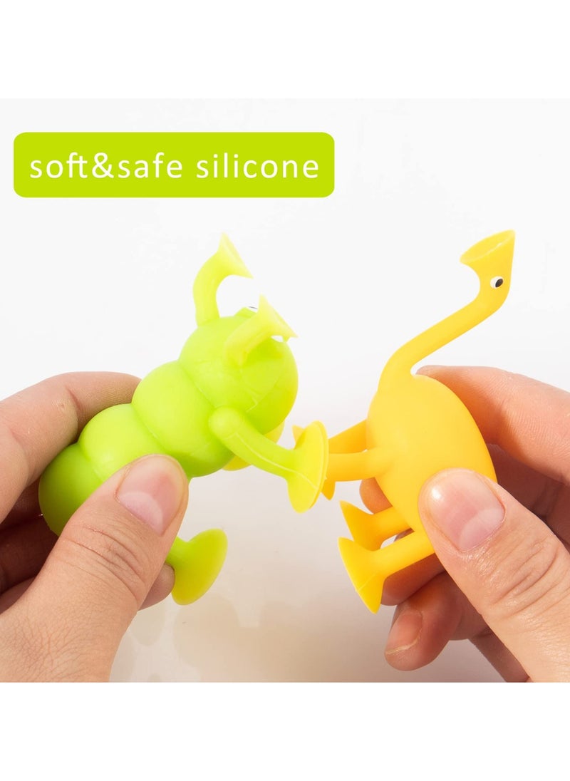 Mr. Penda 9 Piece Animal Shaped Soft Silicone Building Blocks Suction Cup Toys, Pressure Release Parent-Child Interactive Games, Kids Room (Multicolor)  - Image 3