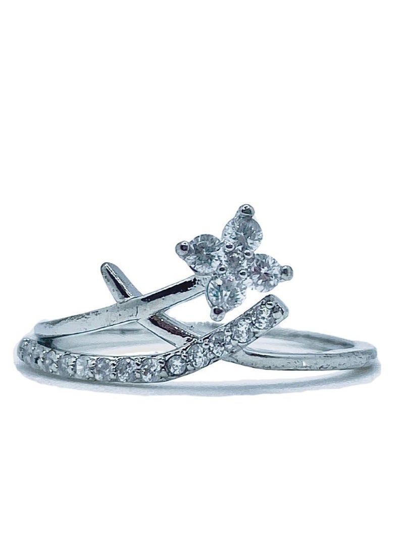 LMA' Luxury Silver Jewelry Set (Necklace, Earrings, Ring) Heart for Women - Image 5