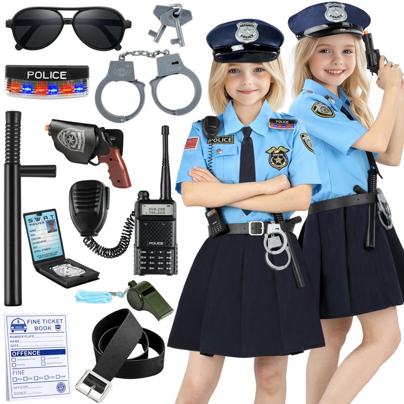 Luucio Police Costume for Girls Police Officer Costume for Kids with Accessories Halloween Costumes for Girls 312 - Image 2