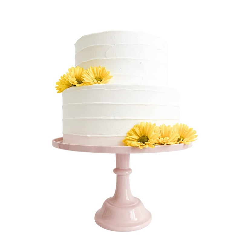 Sprinkles & Confetti Sprinkles  Confetti 11 Baby Pink Cake Stand  Elegant Melamine Dessert Display Tray for Weddings Parties  Brunch  Durable Plastic Cake Plate  Perfect for Special Occasions 
