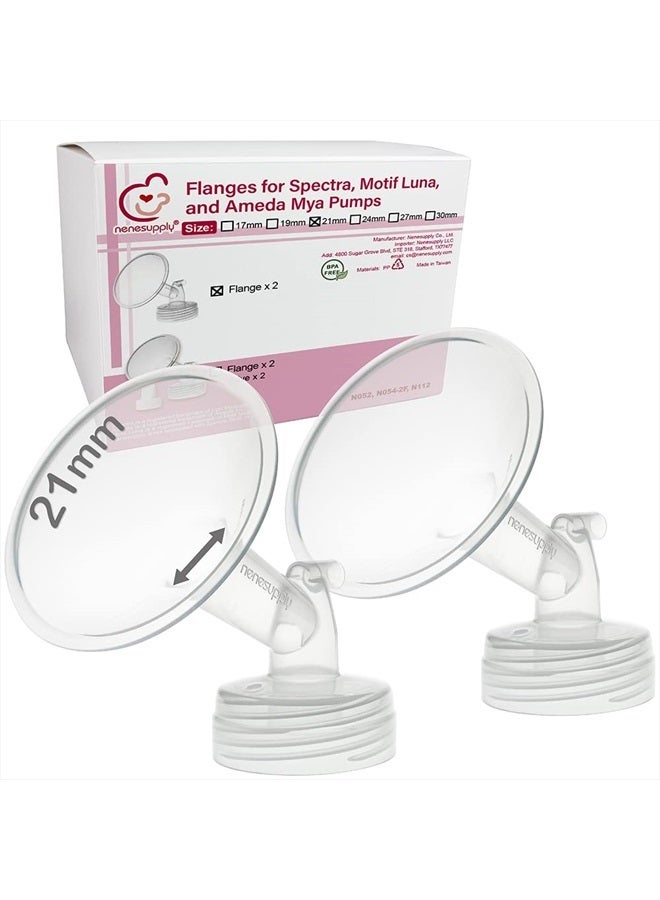 Nenesupply 2pc 21mm Flanges Compatible with Spectra S1 Spectra S2 Synergy Gold Breastpumps Replacement to Spectra Pump Parts and Spectra Flange Replace Spectra S2 Parts and Spectra 21mm - Image 1