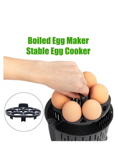 Excefore رف بخار لطهي البيض، حامل بيض Instant Pot، سلة طهي البيض لحفظ 7 بيضات، resistente للحرارة، بلاستيك خالي من BPA، يمنع التدحرج، سهولة التخزين في الثلاجة، أدوات المطبخ، أسود  - Image 5