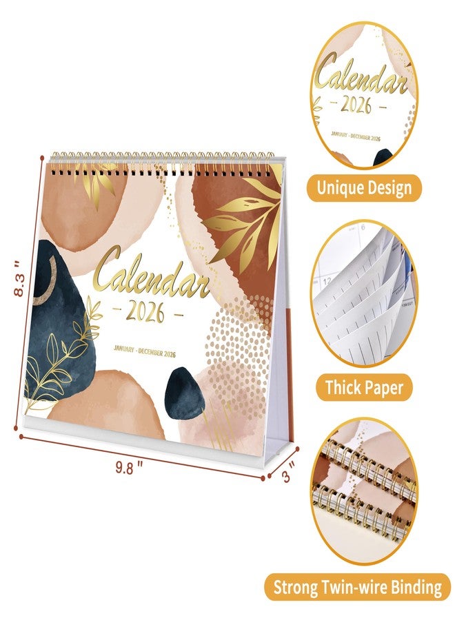Vindora تقويم مكتبي لعام ٢٠٢٦ - تقويم مكتبي قائم قابل للطي من يناير ٢٠٢٦ إلى ديسمبر ٢٠٢٦، مقاس ١٠ × ٨.٣ بوصة، صفحات للملاحظات، تقويم مكتبي قائم مع تجليد حلزوني مزدوج قوي، مربعات فارغة، ورق فاخر - Image 5
