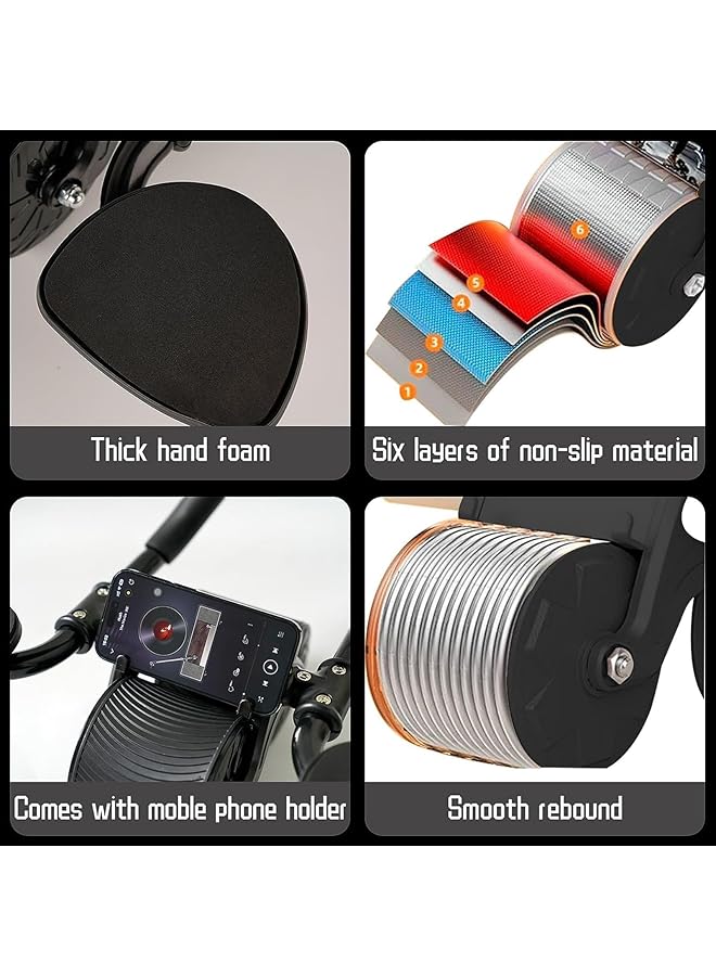 X spring Abdominal Wheel Ab Roller with Phone Holder Ab Wheel with Counter and Knee Pad Ab Automatic Rebound for Abdominal Workout Men and Women (Mat Color Random) - Image 2