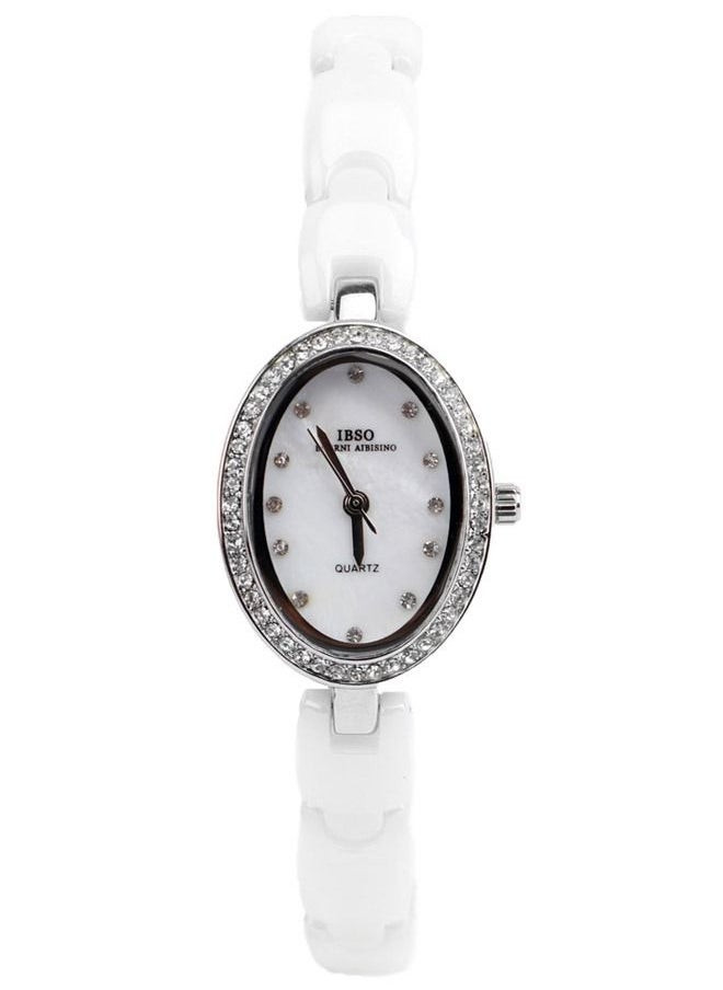 IBSO - IBSO Women's wristwatch - white ivory band - silvery Case, IBSO07 - Image 1