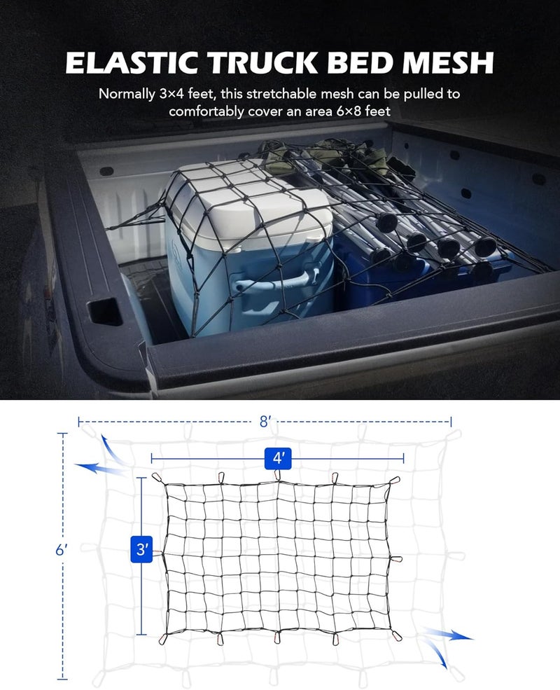 Orion Motor Tech Heavy Duty Cargo Net 3x4 FT for SUV and Truck Bed - Image 4