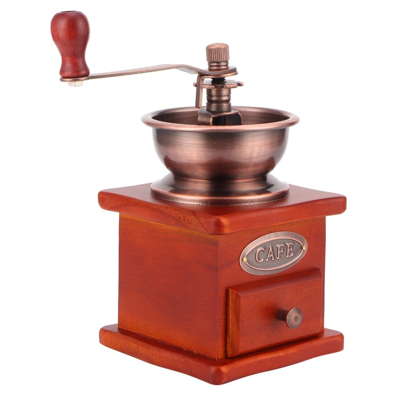 Mini Vintage Coffee Grinder Manual Hand Cranked Coffee Mill - Ceramic Core Easy to Clean Coffee Bean Grinder with Ergonomic Handle for Home Kitchen Use - Image 3