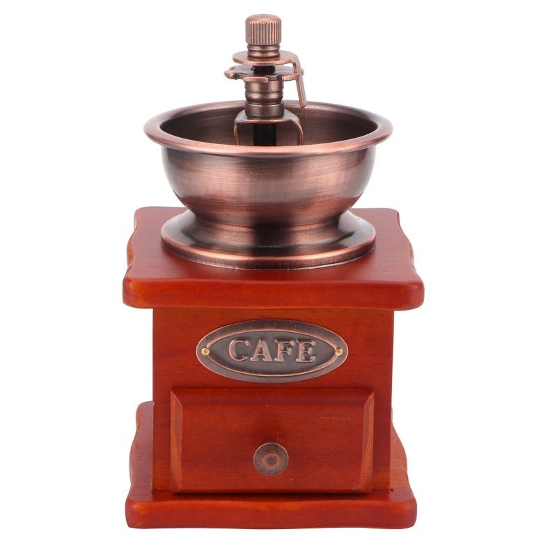 Mini Vintage Coffee Grinder Manual Hand Cranked Coffee Mill - Ceramic Core Easy to Clean Coffee Bean Grinder with Ergonomic Handle for Home Kitchen Use - Image 2