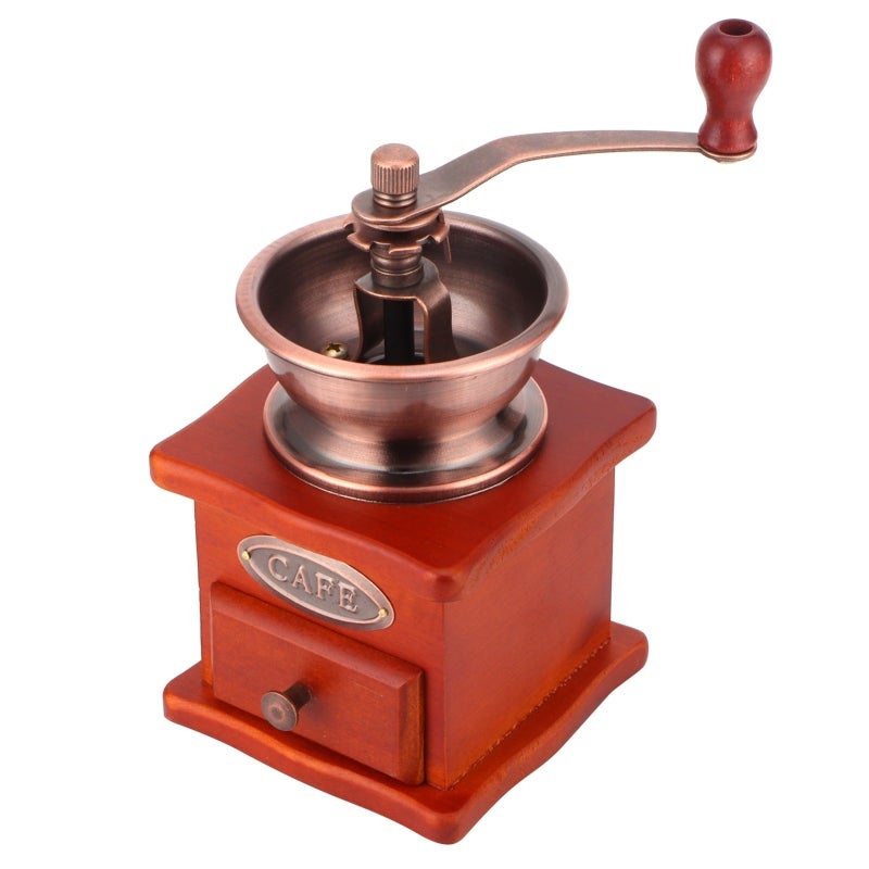 Mini Vintage Coffee Grinder Manual Hand Cranked Coffee Mill - Ceramic Core Easy to Clean Coffee Bean Grinder with Ergonomic Handle for Home Kitchen Use - Image 4