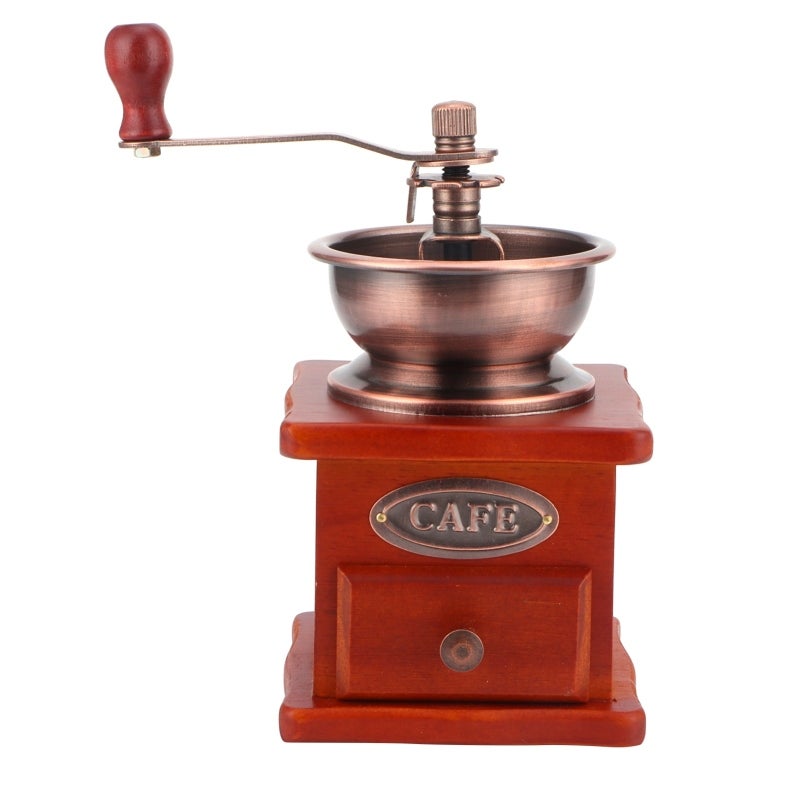 Mini Vintage Coffee Grinder Manual Hand Cranked Coffee Mill - Ceramic Core Easy to Clean Coffee Bean Grinder with Ergonomic Handle for Home Kitchen Use - Image 1