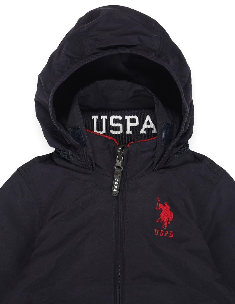 U.S. Polo Assn. Kids Regular fit Polyester Hooded Jackets (UKJCK0158_Green_8-9Y) - Image 3